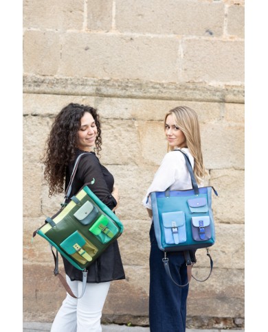 Bolso Mochila Ellie de piel reciclada y ecofriendly, diseño artesanal hecho a mano por Soruka x Samarkanda