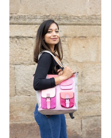 Bolso Mochila Ellie de piel reciclada y ecofriendly, diseño artesanal hecho a mano por Soruka x Samarkanda