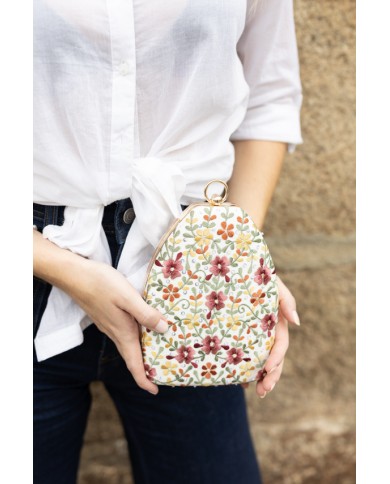 Bolso Fiesta Bordado Floral Rígido