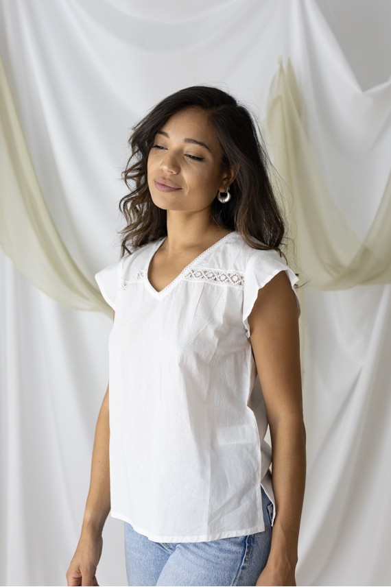 Blusa algodón Blanca Lumi