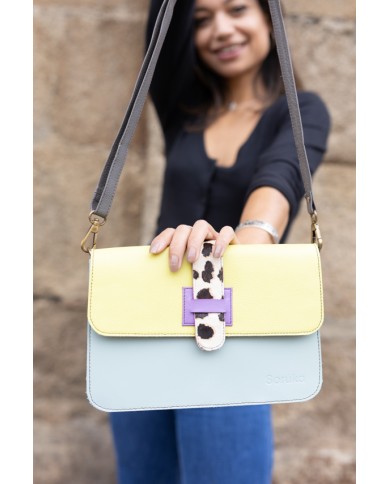 Bolso Multicolor Piel Solapa Animal Print Reversible Loop by Soruka