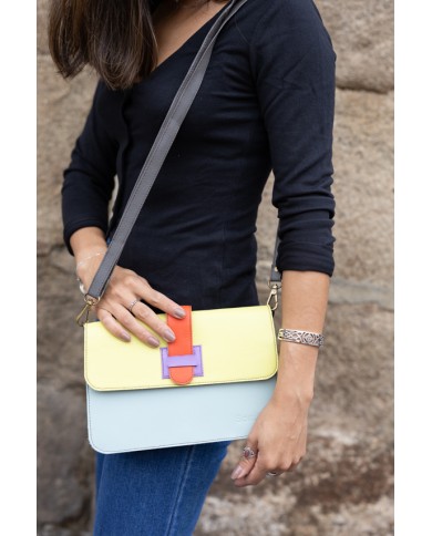 Bolso Multicolor Piel Solapa Animal Print Reversible Loop by Soruka