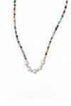 Gargantilla Samarkanda en plata de ley con perlas naturales y piedras semipreciosas multicolor. Gargantilla Samarkanda en plata de ley con perlas naturales y piedras semipreciosas multicolor.