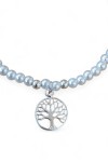Pulsera en plata de ley con bolitas de perla y colgante Árbol de la Vida, símbolo de fuerza y crecimiento. Pulsera en plata de ley con bolitas de perla y colgante Árbol de la Vida, símbolo de fuerza y crecimiento.