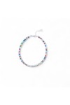 Pulsera en plata de ley con piedras semipreciosas cristalizadas multicolor y bolitas centrales en plata. Pulsera en plata de ley con piedras semipreciosas cristalizadas multicolor y bolitas centrales en plata.