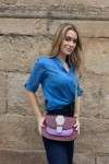 Bolso de Piel Sostenible Violet Loop Lila Reversible Soruka