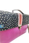 Bolso Maletín Orleans Fucsia Print Topos de Piel Sostenible