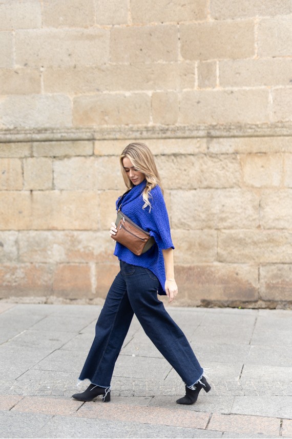 Riñonera Oliver en Piel Sostenible Marrón y Caqui Soruka