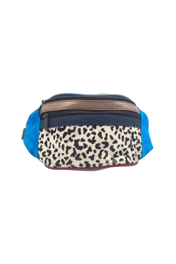 Riñonera Moon Print Leopardo Azul By Soruka