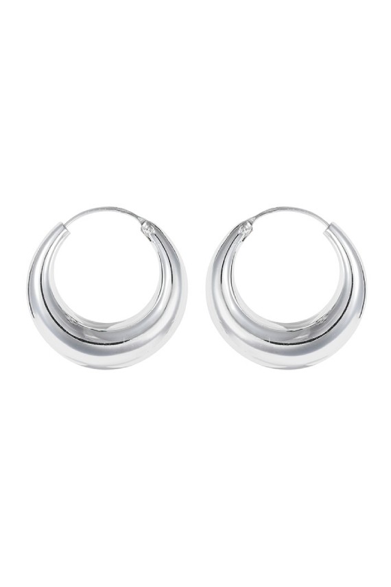 Aros de plata de ley estilo pirata de 45 mm con cierre africano, joya artesanal Samarkanda.