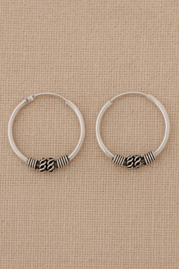 Aros Plata de Ley Labrados Bali 30 mm