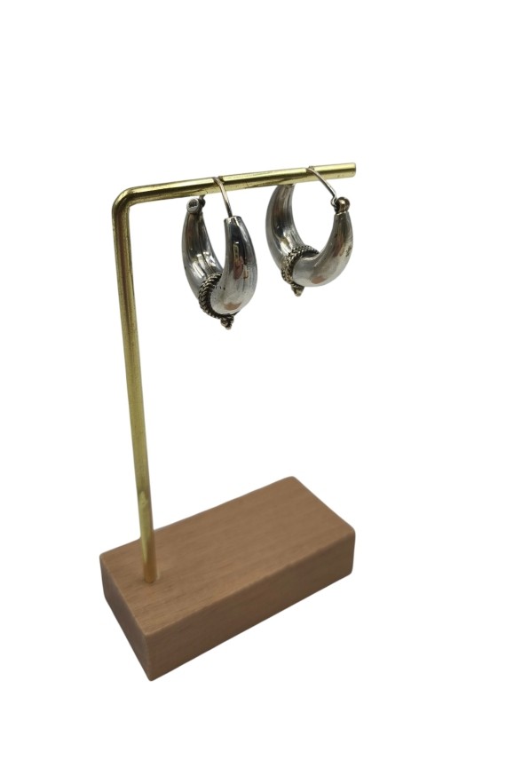 Aros Plata de Ley Labrados Racimo Bali 25 mm