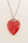 "Colgante de concha coral roja en forma de corazón con plata 925, joya artesanal Samarkanda. No incluye cadena."