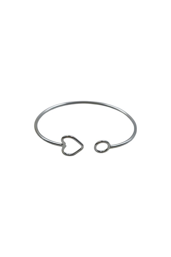 Pulsera Plata Rígida Corazón