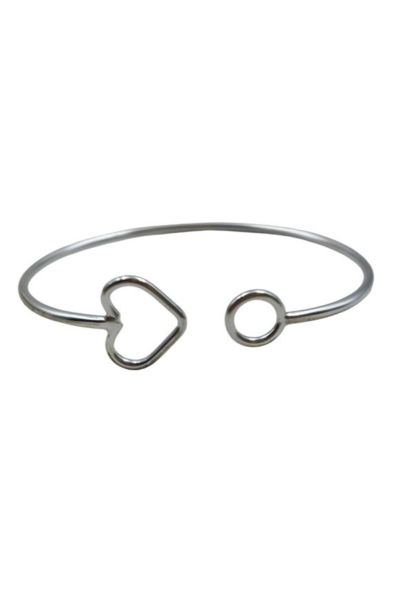 Pulsera Plata Rígida Corazón