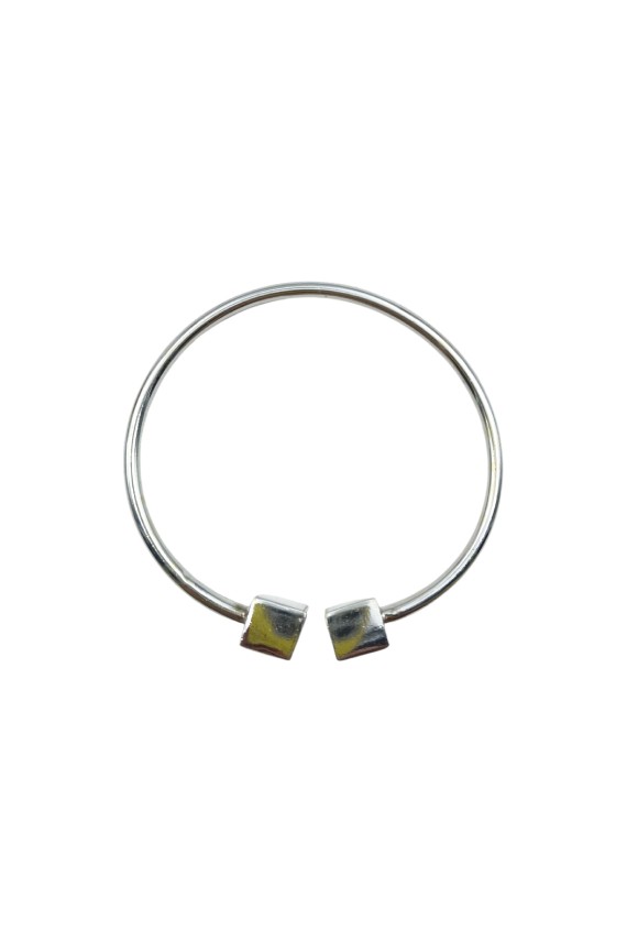 Pulsera Plata Rígida Cubo