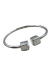 Pulsera Plata Rígida Cubo