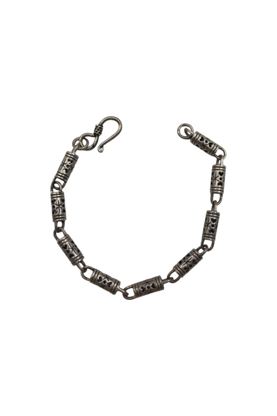 Pulsera Plata Eslabones y Corazones