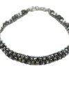 Pulsera de plata doble tejido con eslabones decorativos y cierre tipo gancho
