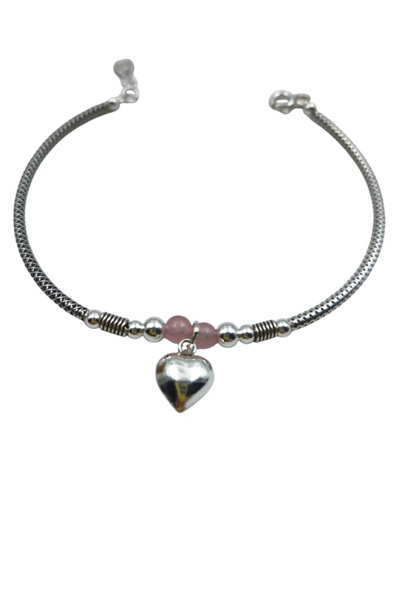Pulsera Plata Charm Corazón