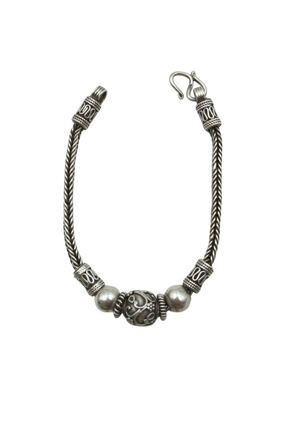 Pulsera Plata Cordón Trenzado Boudhanath