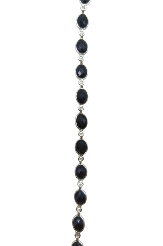 Pulsera Plata Piedras Obsidiana