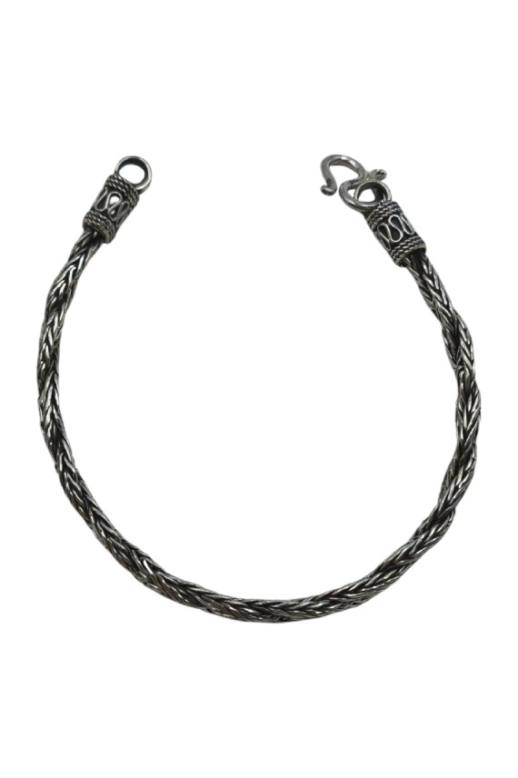 Pulsera Plata Envejecida Trenza