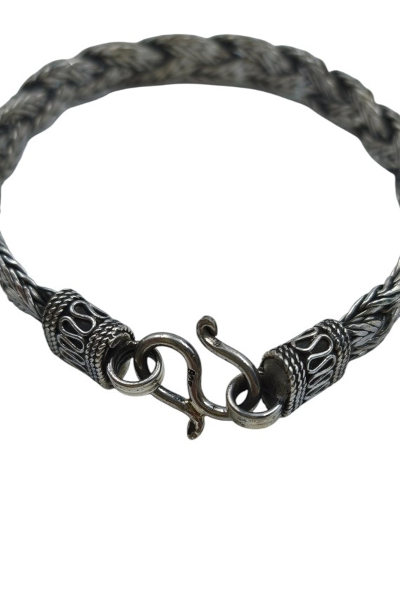Pulsera Plata Envejecida Trenza