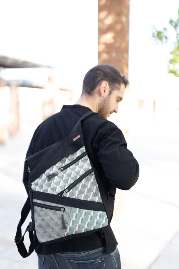 Mochila Algodón reversible lavado piedra Qalam