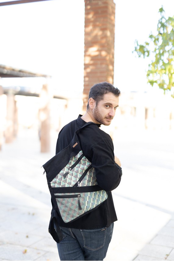 Mochila Algodón reversible lavado piedra Qalam