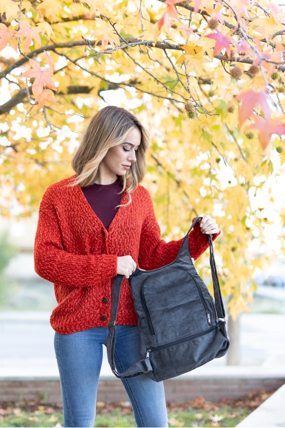 Mochila algodón pana flor de loto Na Lubre