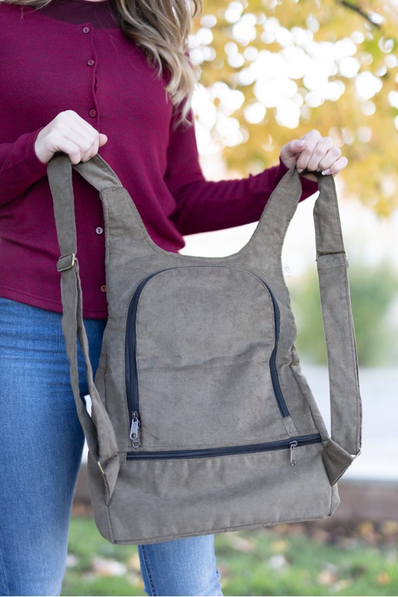 Mochila algodón pana flor de loto Na Lubre