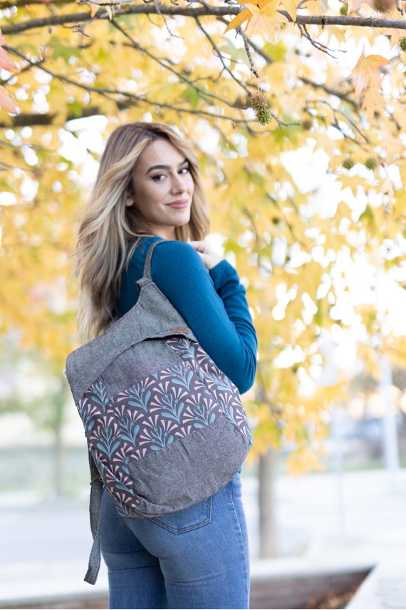 Mochila y Bolso Flory Espiga impermeable Algodón