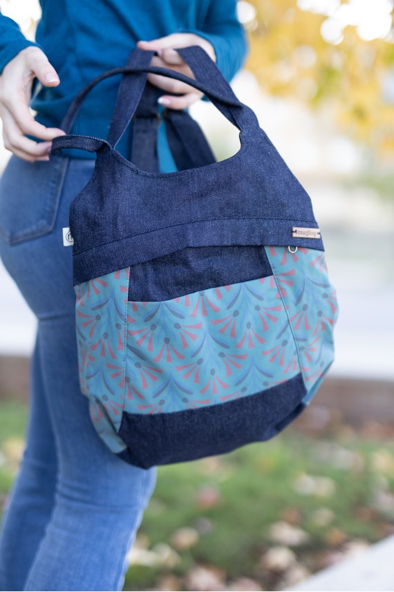 Mochila y Bolso Algodón jeans Flory