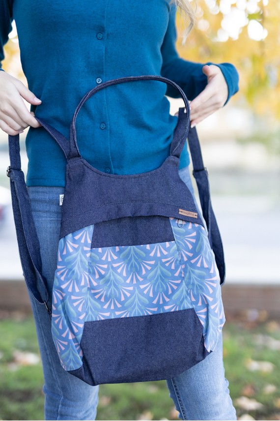 Mochila y Bolso Algodón jeans Flory