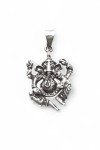 "Colgante Ganesha de plata de ley 925 artesanal de 3x2 cm, joya espiritual Samarkanda."