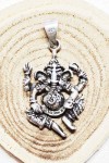 "Colgante Ganesha de plata de ley 925 artesanal de 3x2 cm, joya espiritual Samarkanda."