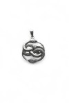 Colgante de plata con serpientes entrelazadas (símbolo Auryn).