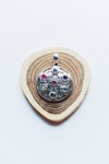 "Colgante de plata de ley con Flor de la Vida y 7 gemas de chakras, joya artesanal Samarkanda."