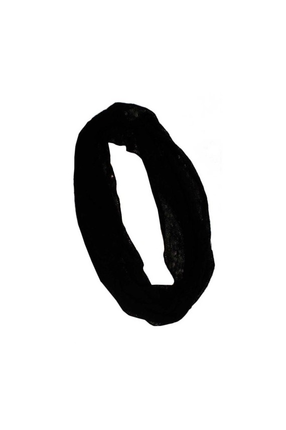 "Fular cuello de punto negro unisex con textura ligera, accesorio boho Samarkanda."