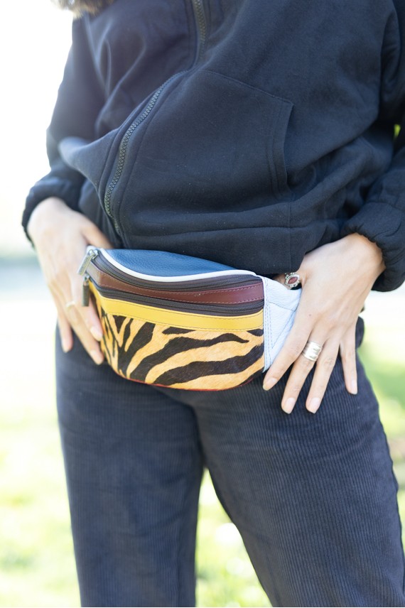 Riñonera Moon Print Cebra Azul By Soruka