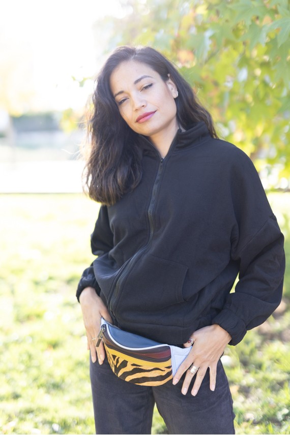 Riñonera Moon Print Cebra Azul By Soruka