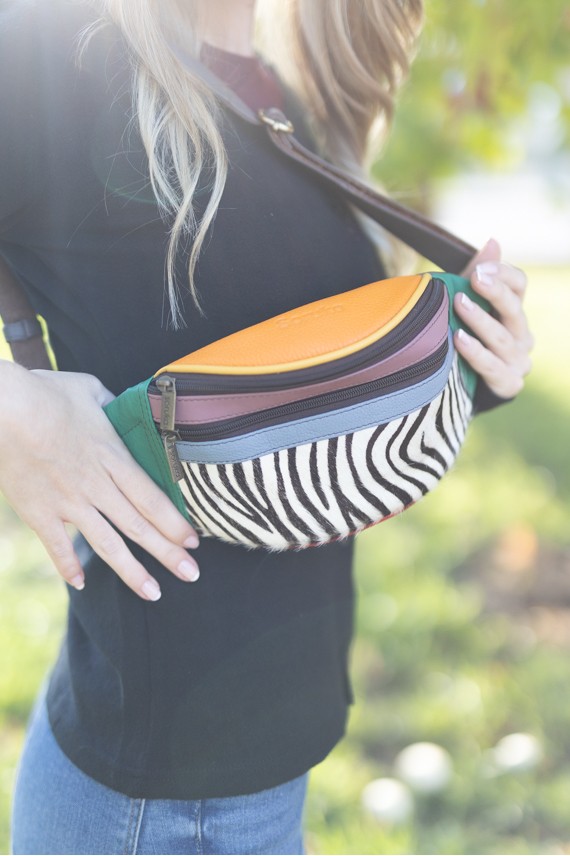 Riñonera Moon Print Cebra Verde By Soruka