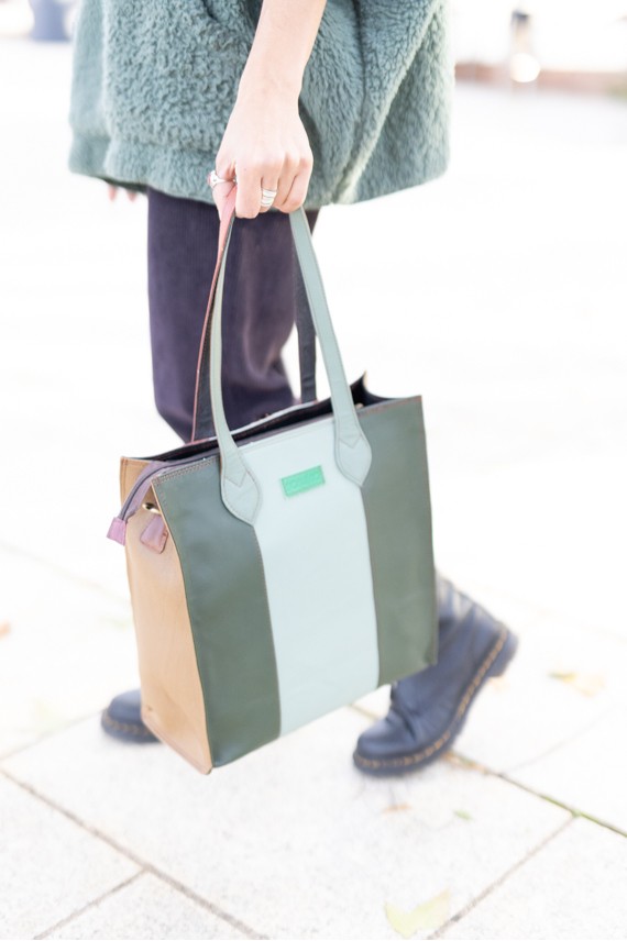 Bolso Giselle Shoulder Reversible by Soruka Marrón & Verde