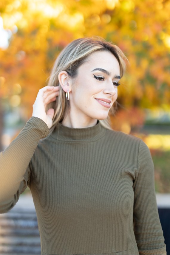 Pendientes Aro Plata de Ley circonitas