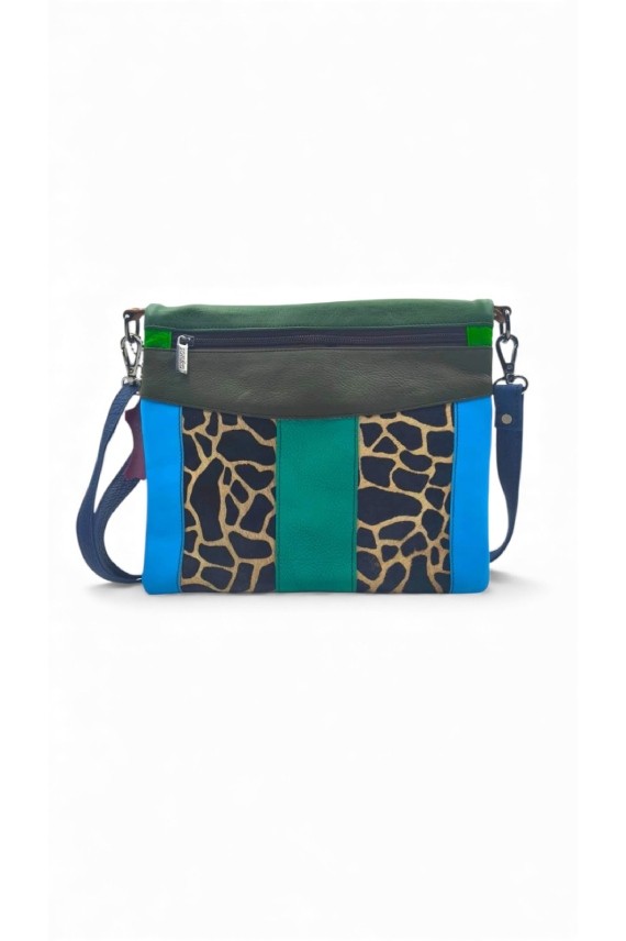 bolso reversible multicolor con diferentes combinaciones de colores y estampados.