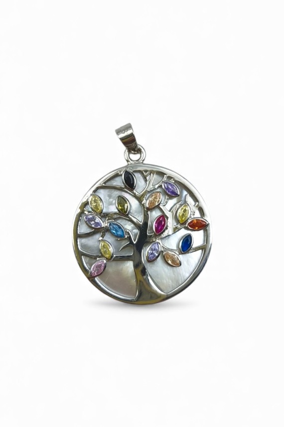 Colgante Plata Árbol Vida Circonitas