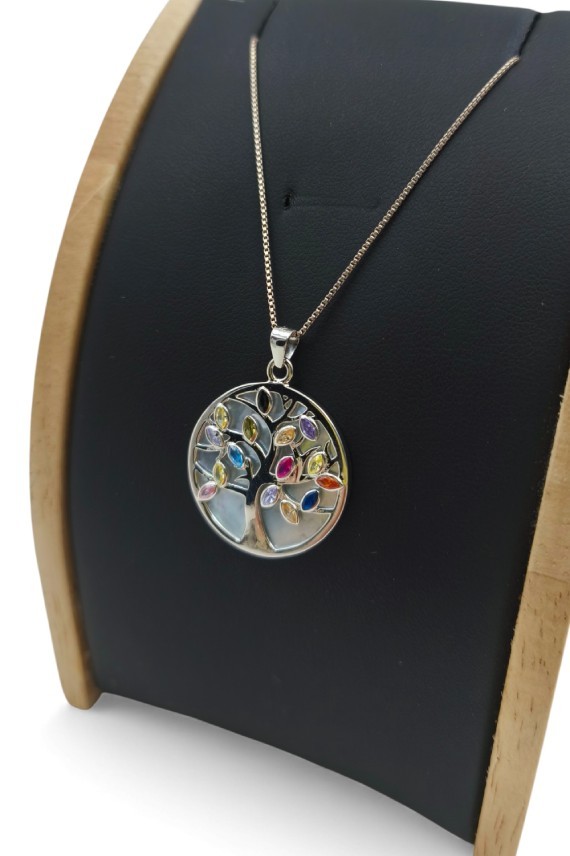 Colgante Plata Árbol Vida Circonitas