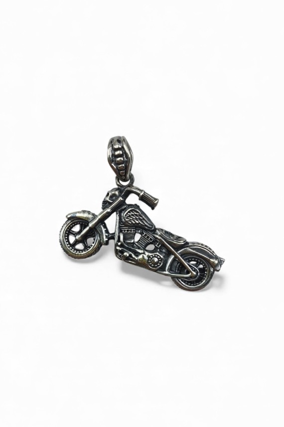 Colgante Plata Moto Harley con Calavera