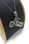 Colgante Plata Moto Harley con Calavera